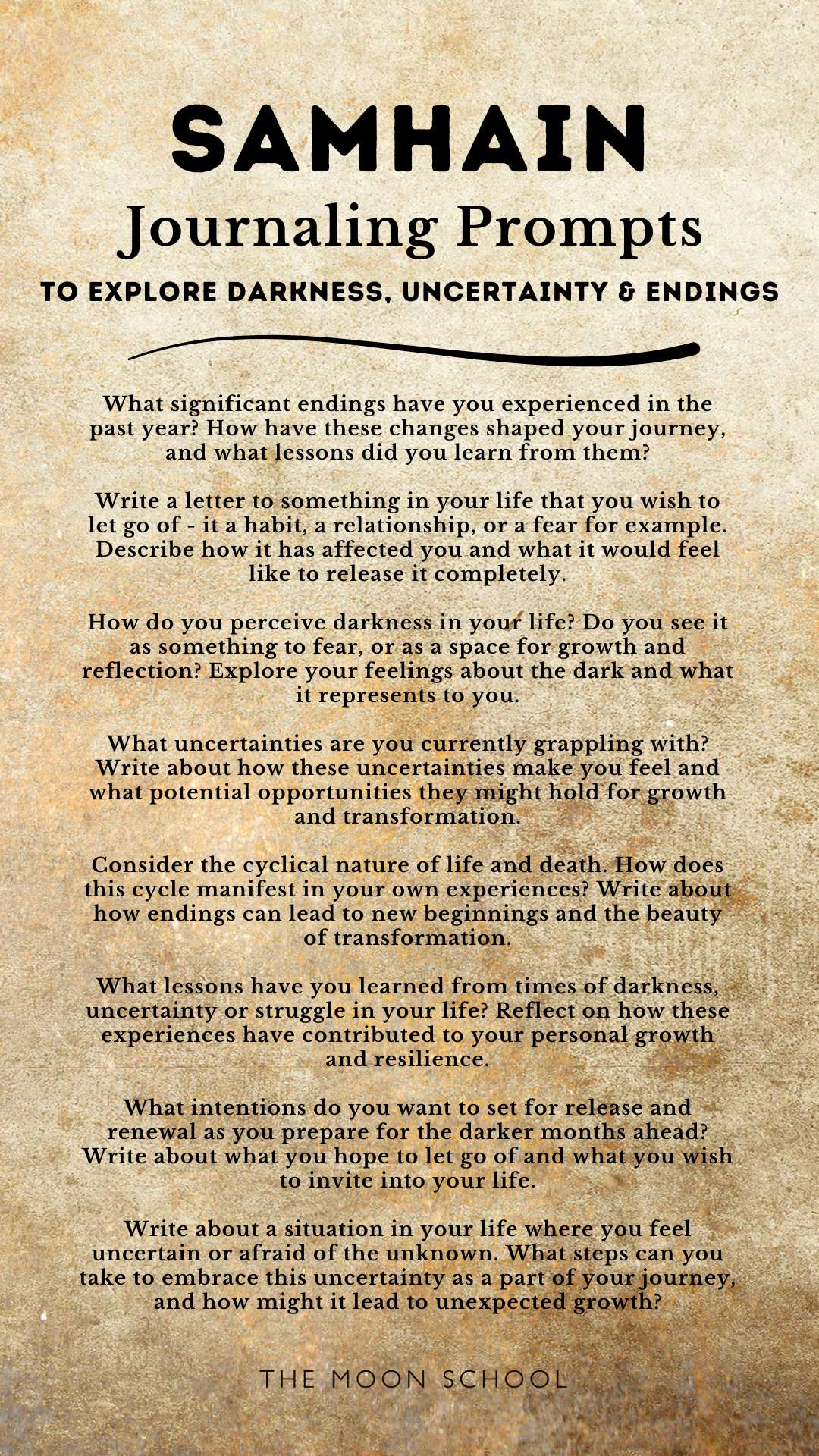 List of samhain journal promps for witches and pagans, seasonal fall  activity 