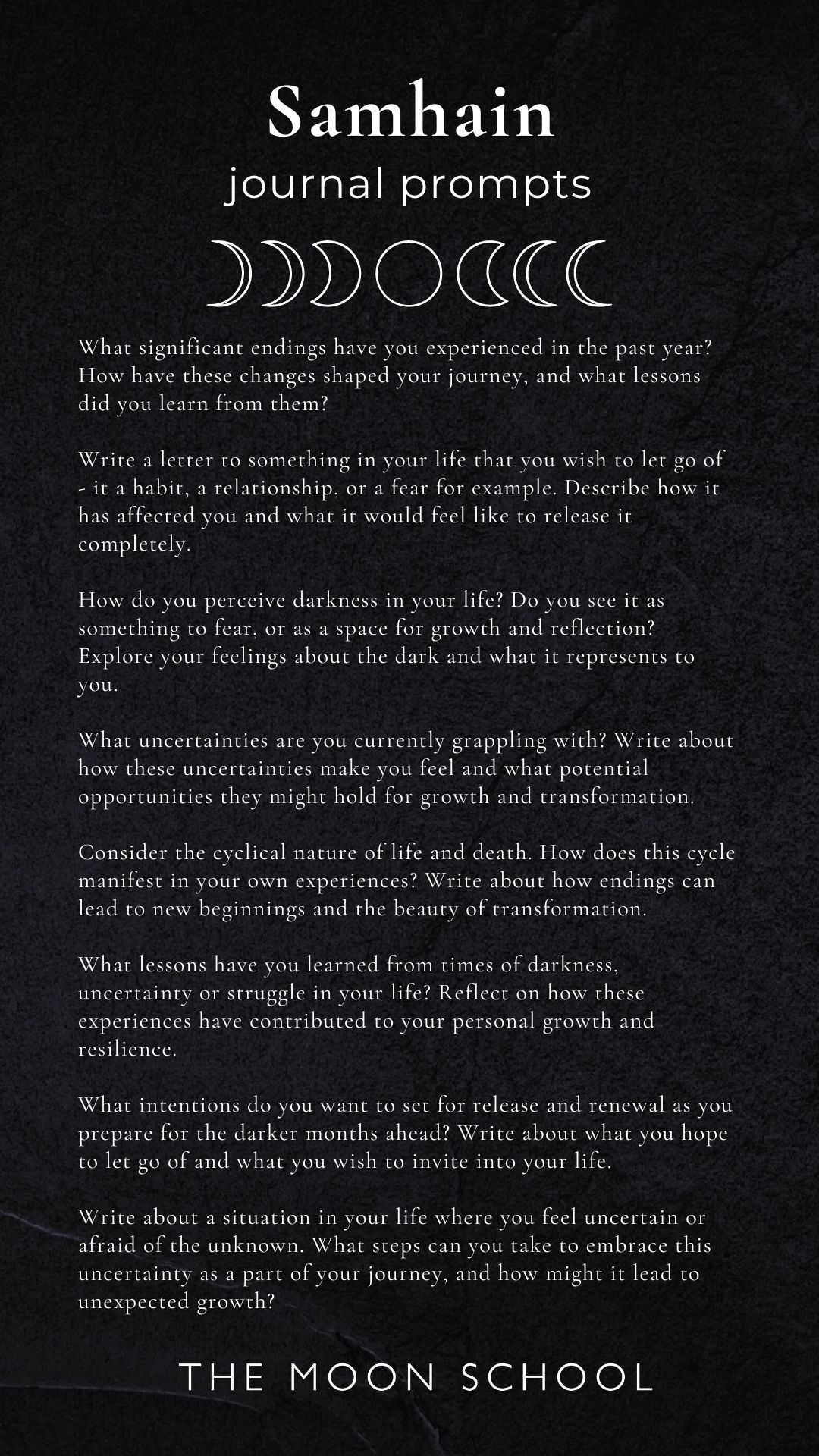 List of samhain journal promps for witches and pagans, seasonal fall activity ritual
