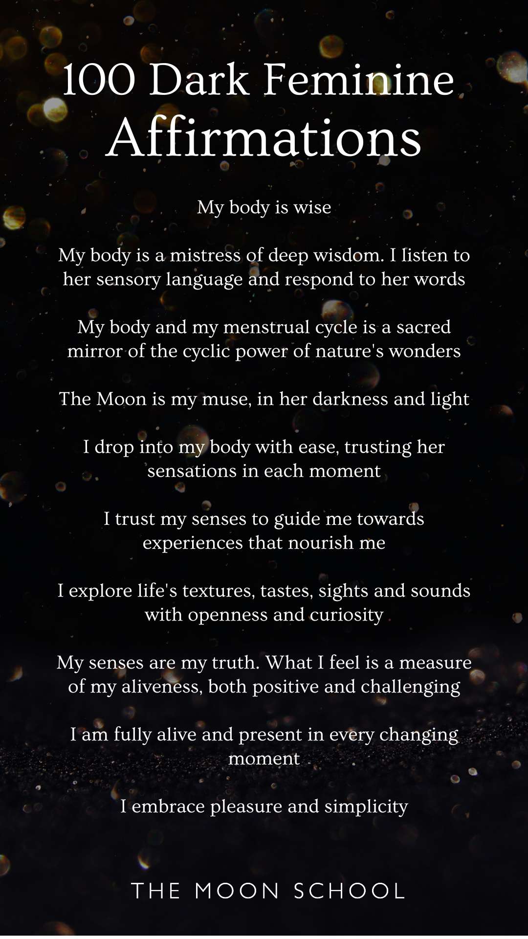Dark feminine energy list of positive affirmations