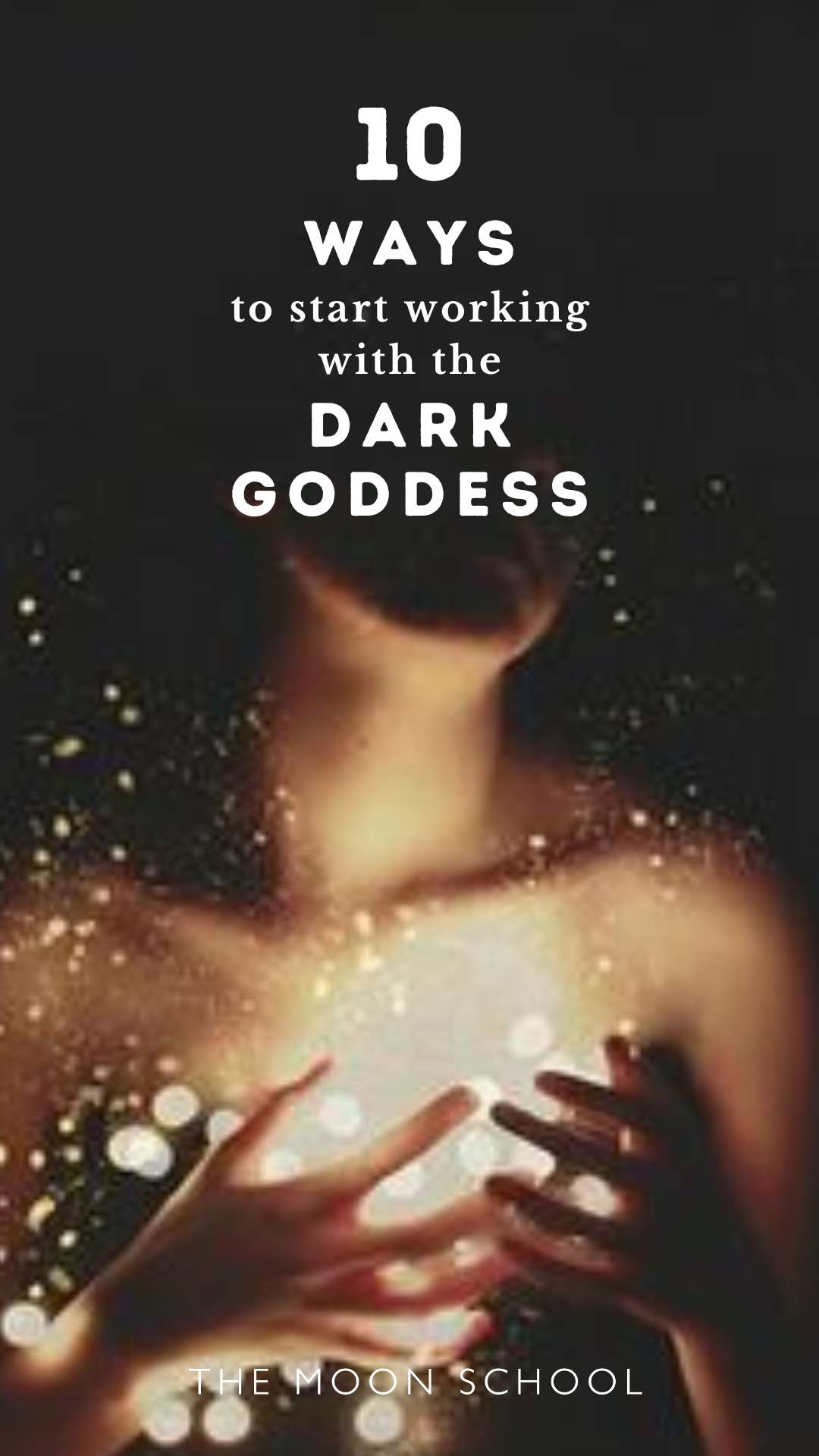 sparkly witchy woman summoning the dark goddess