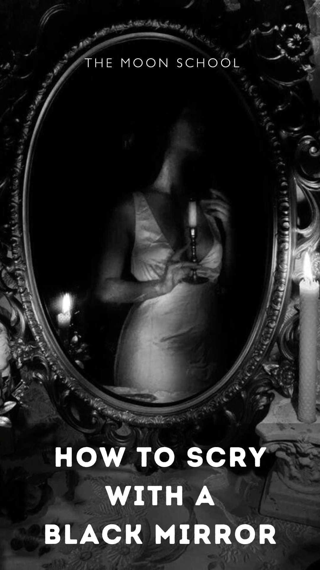 Divination image in a witch's black mirror
