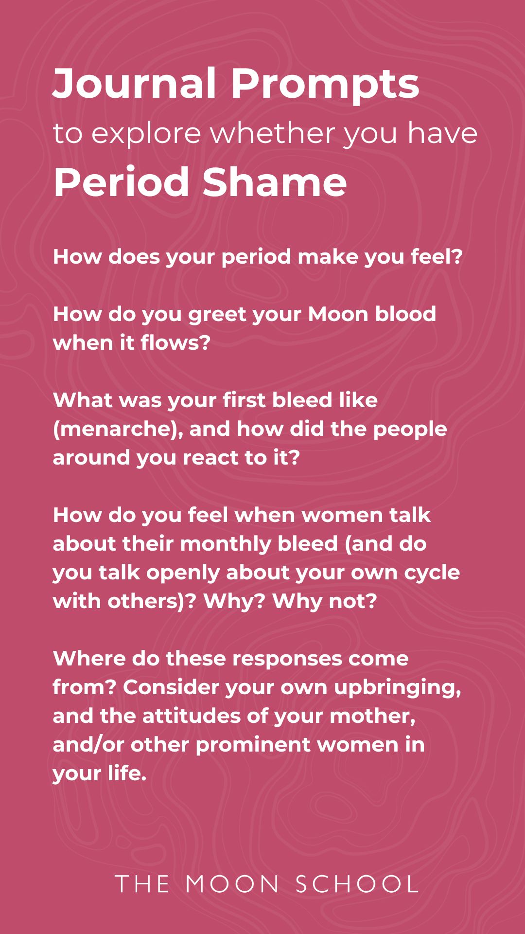 Journaling prompts for menstruation and menstrual rituals