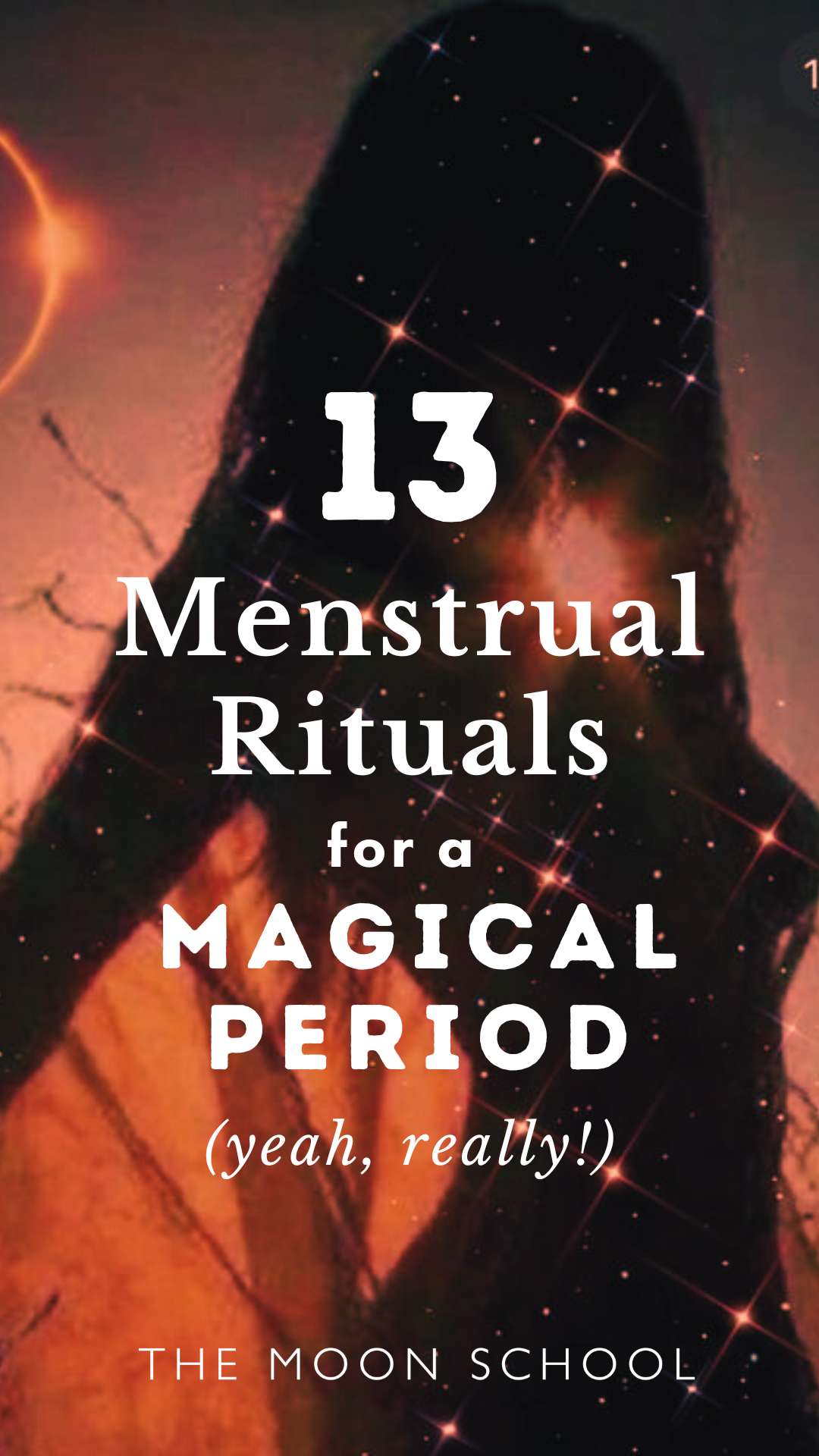 Spiritual woman doing a menstrual ritual for a magickal spiritual period