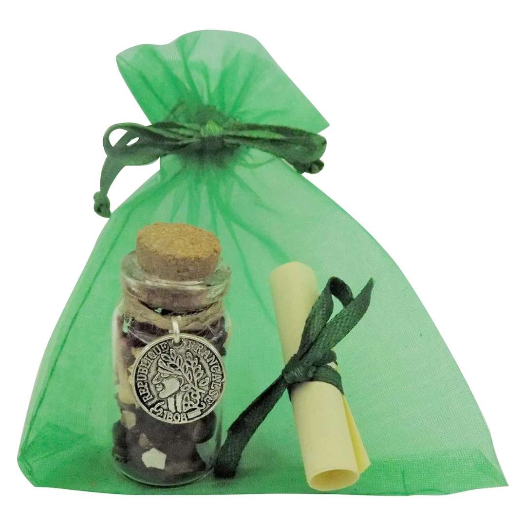 green spell jar for wealth and money witchy gift idea cheap stocking stuffer present