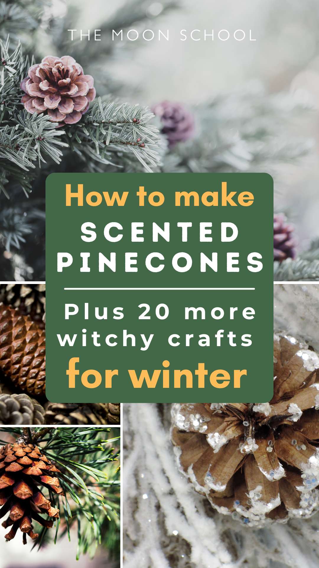 Collage pin with pinecone crafts making natural air fresheners for natural christmas presents 