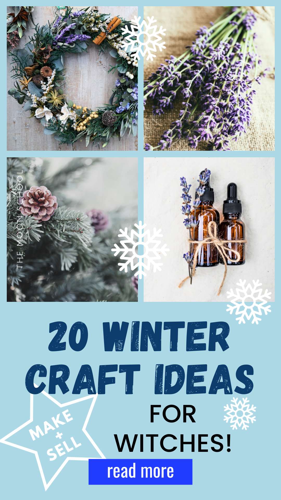 Easy wInter craft selection Herbal bath salts<br />
Crystal ornaments<br />
Protective witch’s bottle<br />
Dried herb bundles<br />
Snowflake soap<br />
Yule altar cloth<br />
Herbal tea blend<br />
Seasonal spell candle<br />
Wand<br />
Witch bells<br />
Scented pinecones<br />
Wishing stones<br />
Yule greeting cards<br />
Witchy hand embroidery<br />
Winter incense blend<br />
Miniature herb garden<br />
Dried orange garland<br />
Yule tree decorations<br />
Herbal vinegar<br />
Yule wreath<br />
