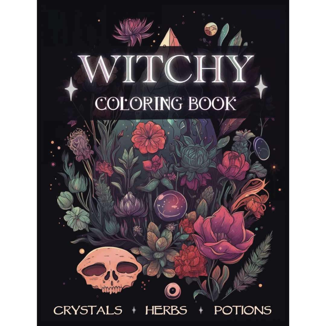 Witchy coloring book cover gift for witch