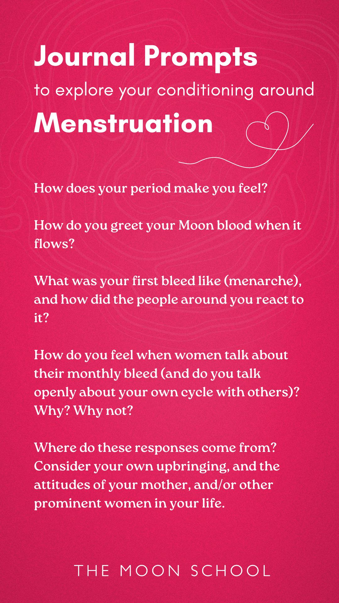 Menstruation journaling prompts for  menstrual rituals