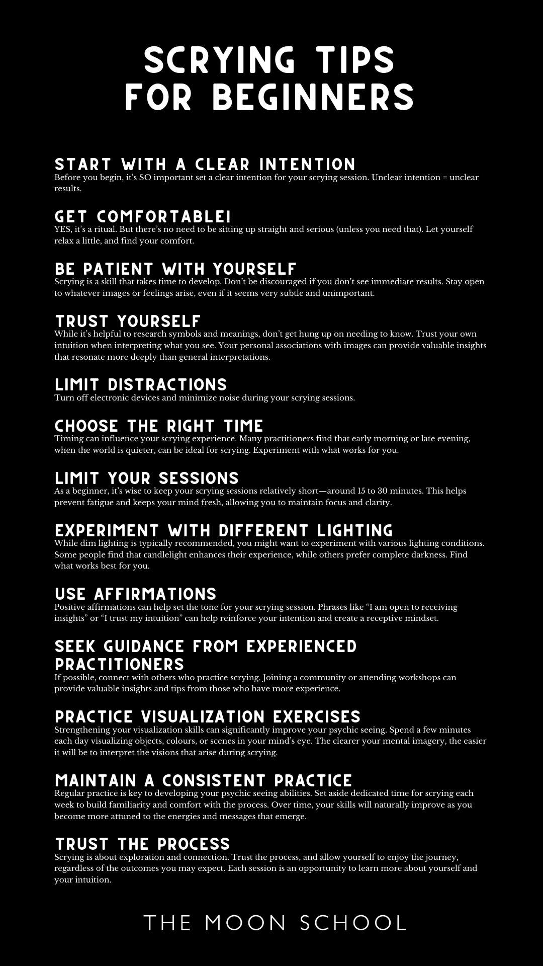 List of divination tips when using a black mirror for witchcraft