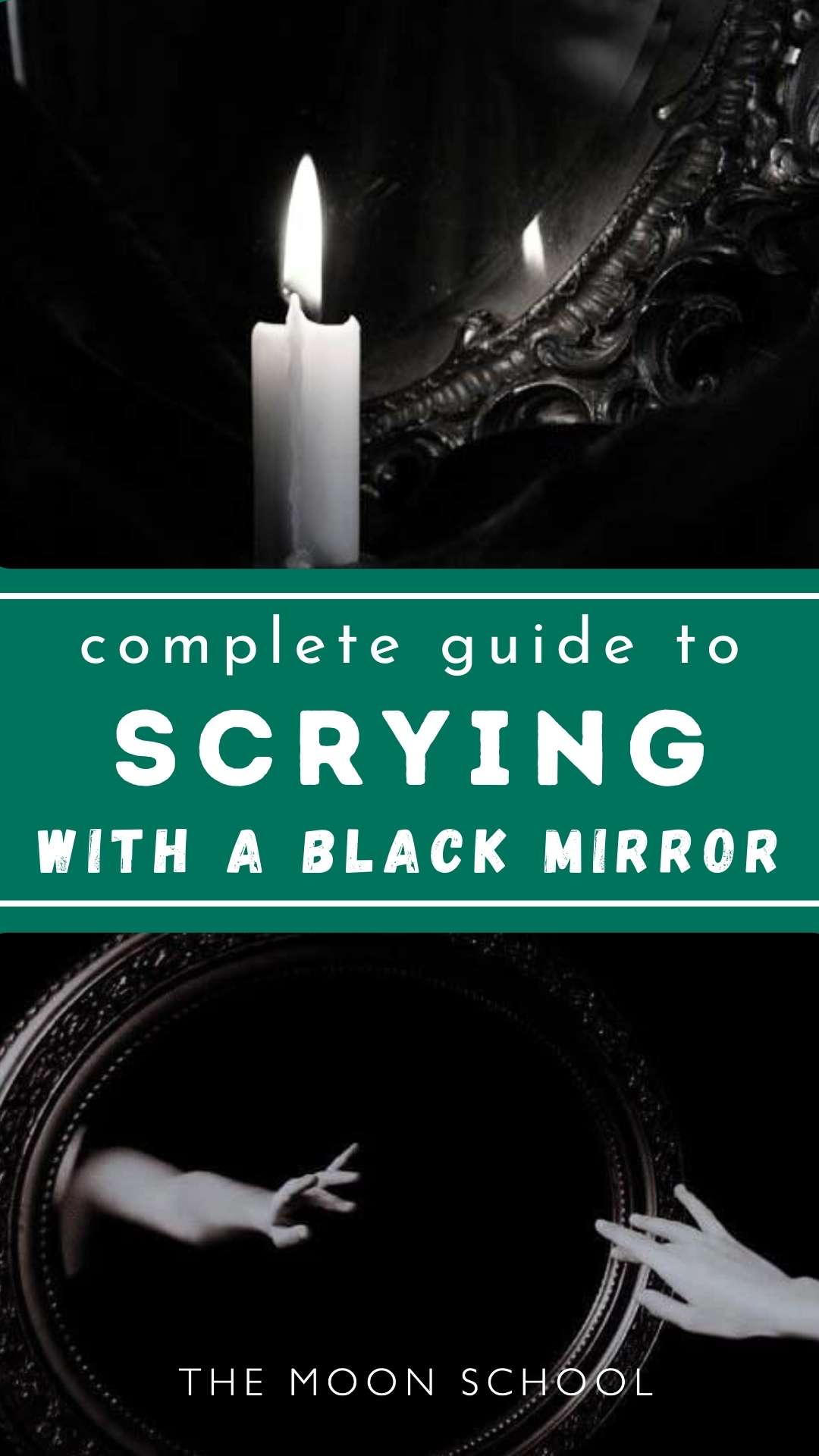 Collage pin showing images of witch scrying divination
