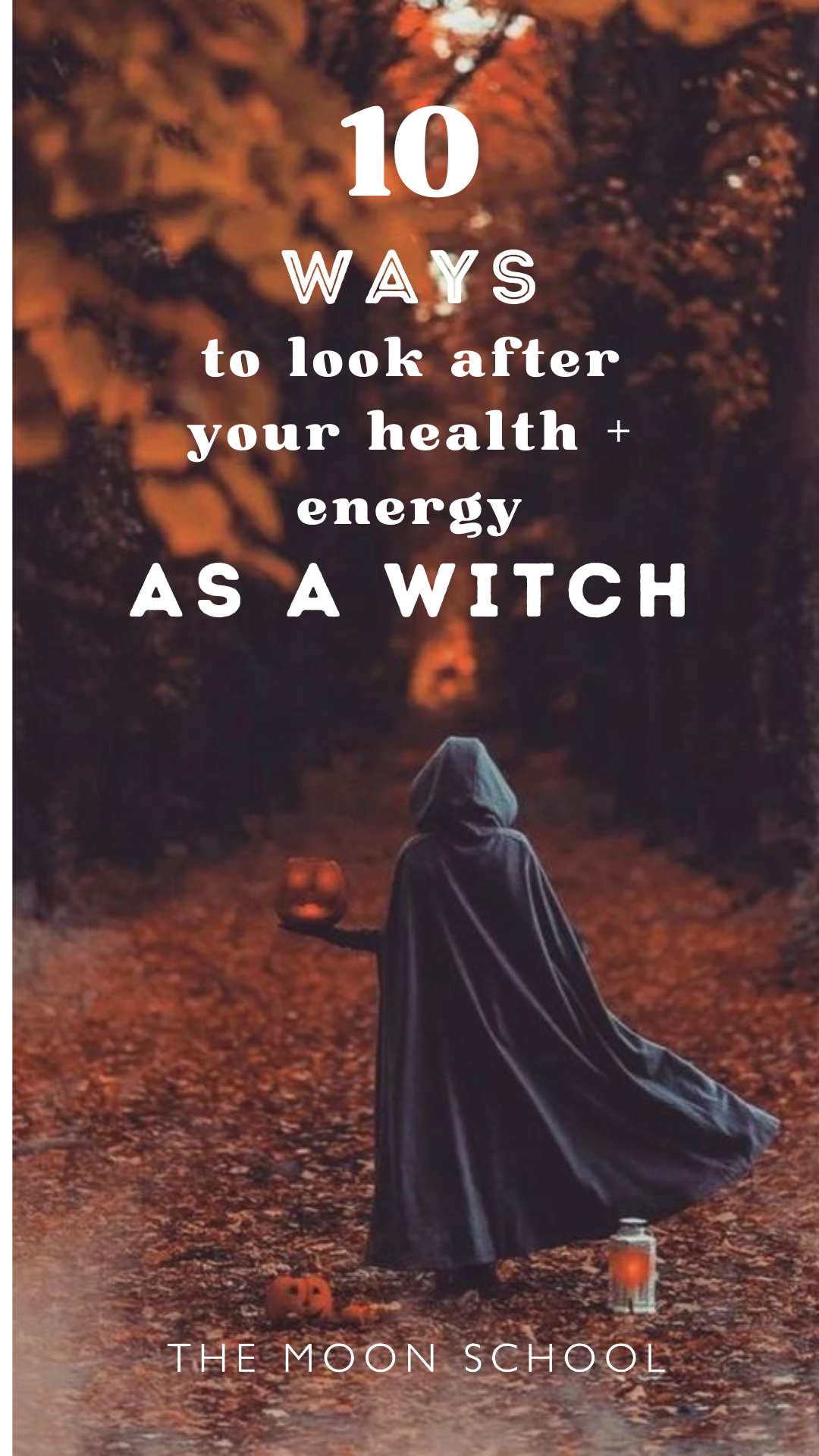 Spiritual self care tips hacks ideas rituals for witchy women on image of a winter forest fall witch in a cape