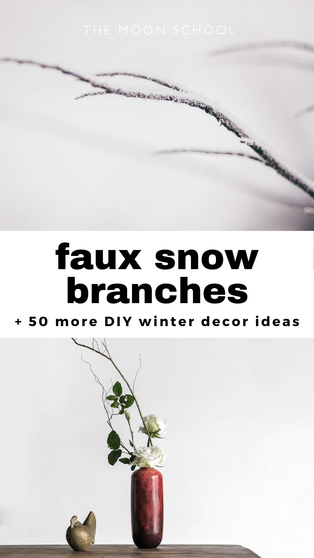 DIY winter wonderland snowy branches decor ideas