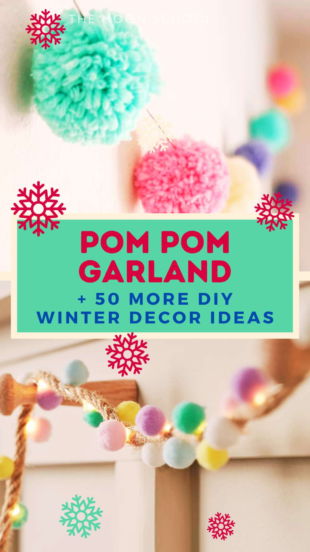Images of pom pom garlands and 50 more DIY winter decor ideas