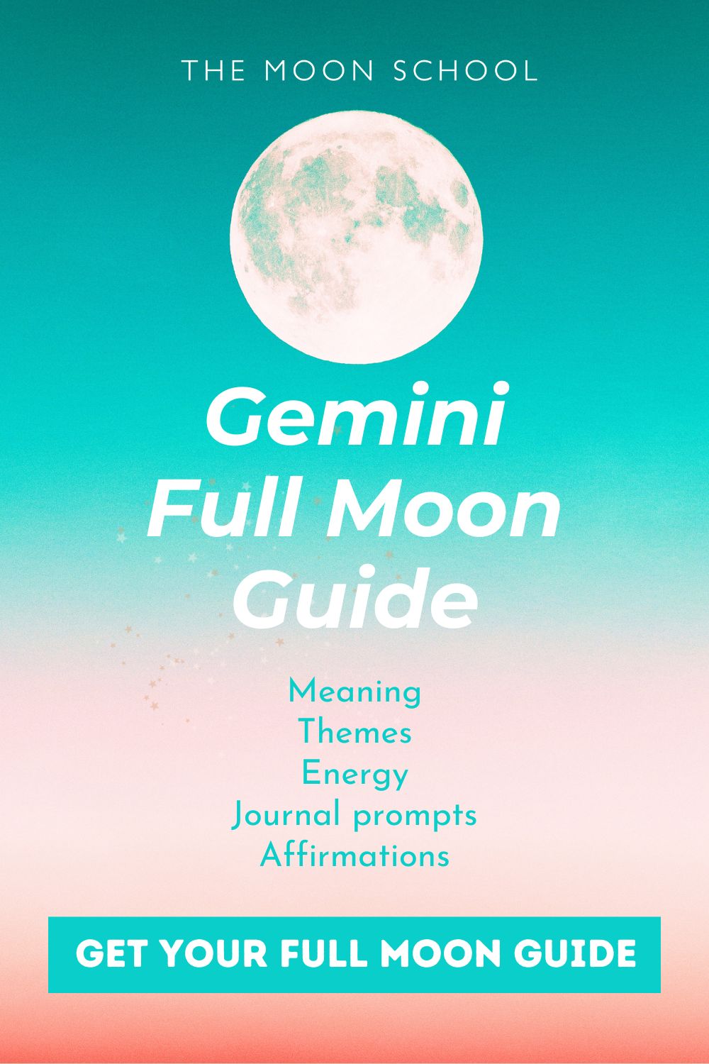 Full Moon in Gemini riisng in turquoise sky