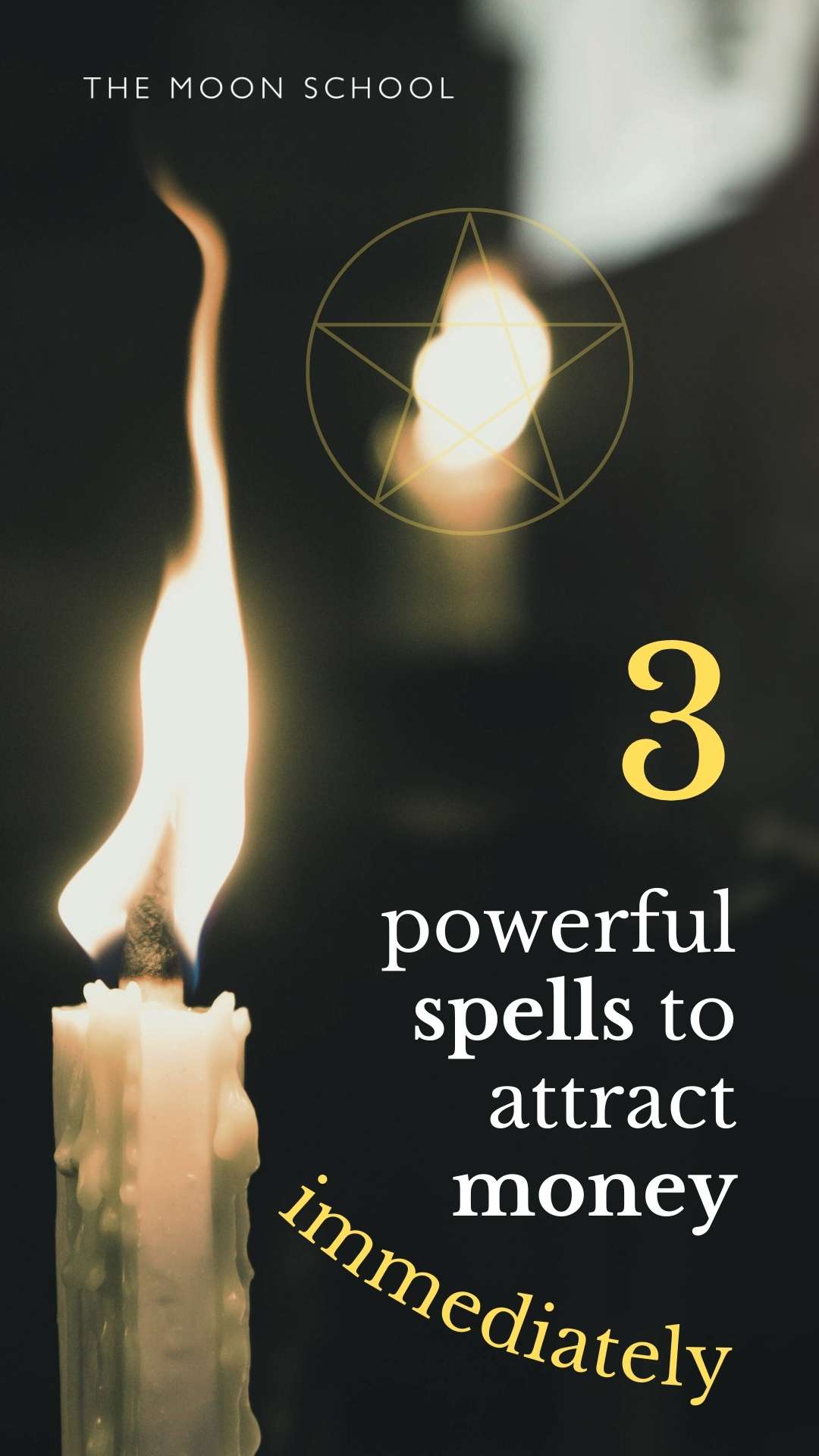 Candle magick spell for money with text: 3 powerful spells to attract money immediately