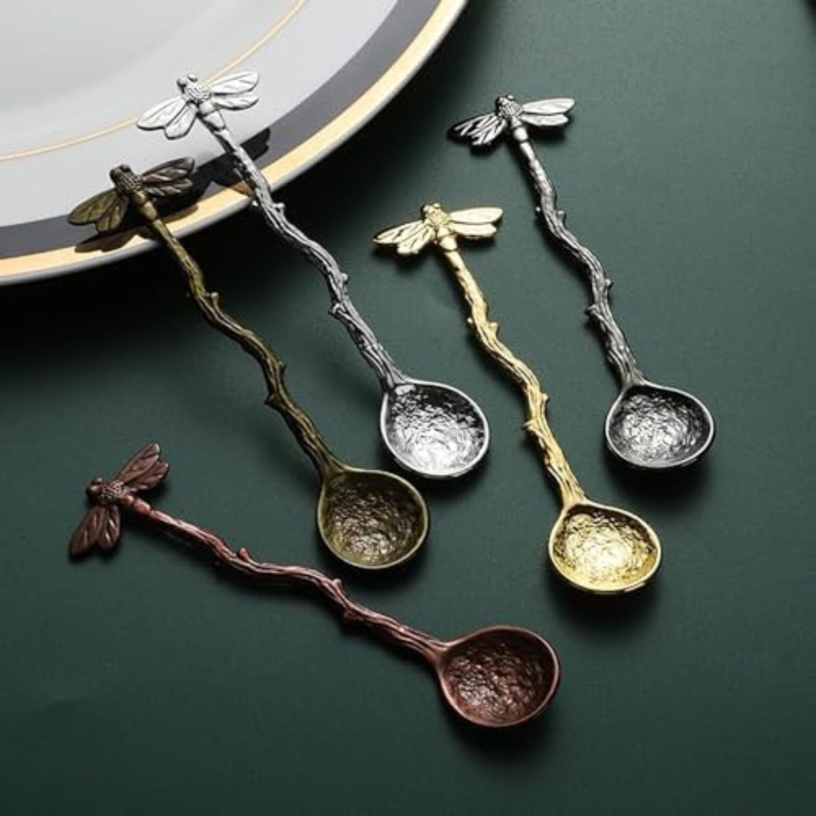 Witchy boho dragonfly teaspoons forest witch green witch style
