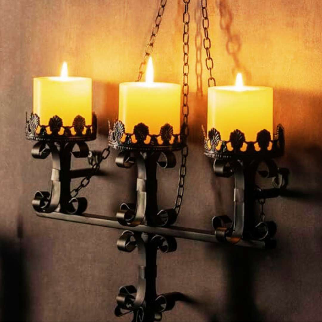 gothic wall sconce candle holders with chain