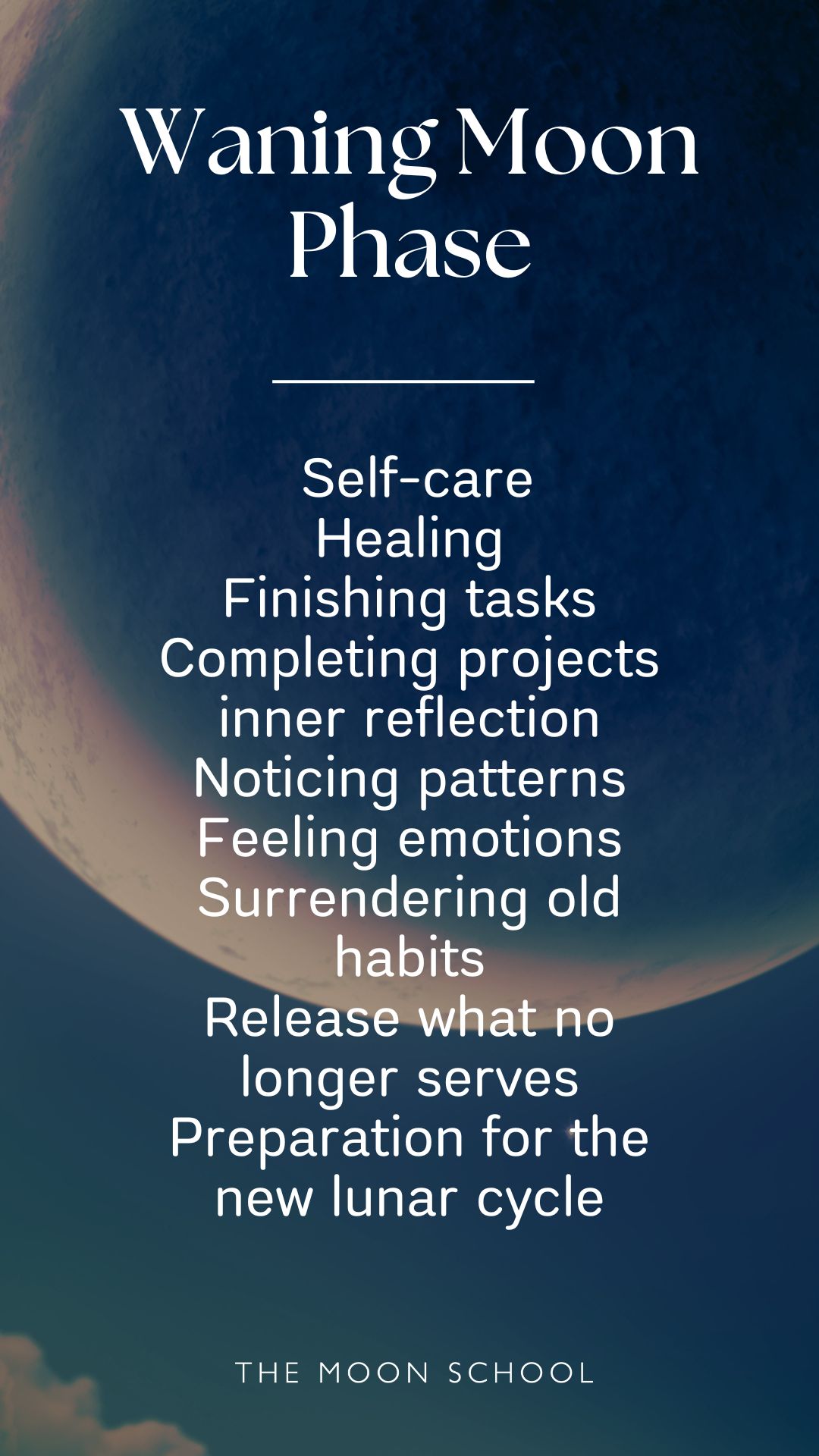 List of activities for waning moon phases