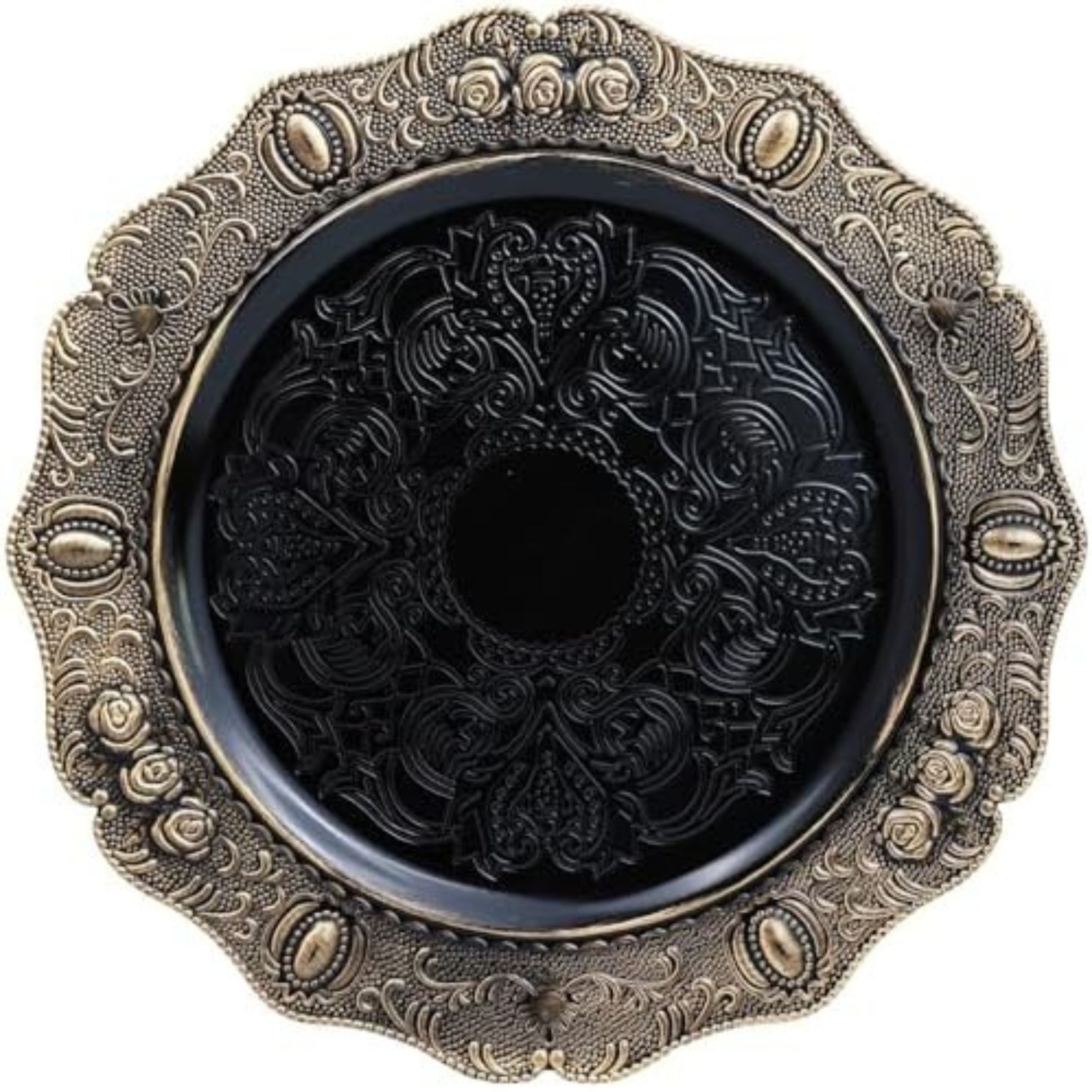 Gothic ornate decorative Black charger plate for witchy dining