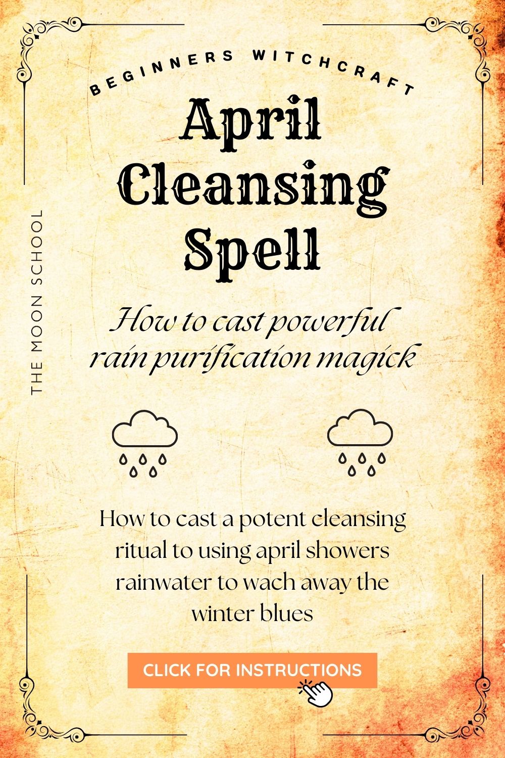 Book of shadows page showing an April cleansing spell