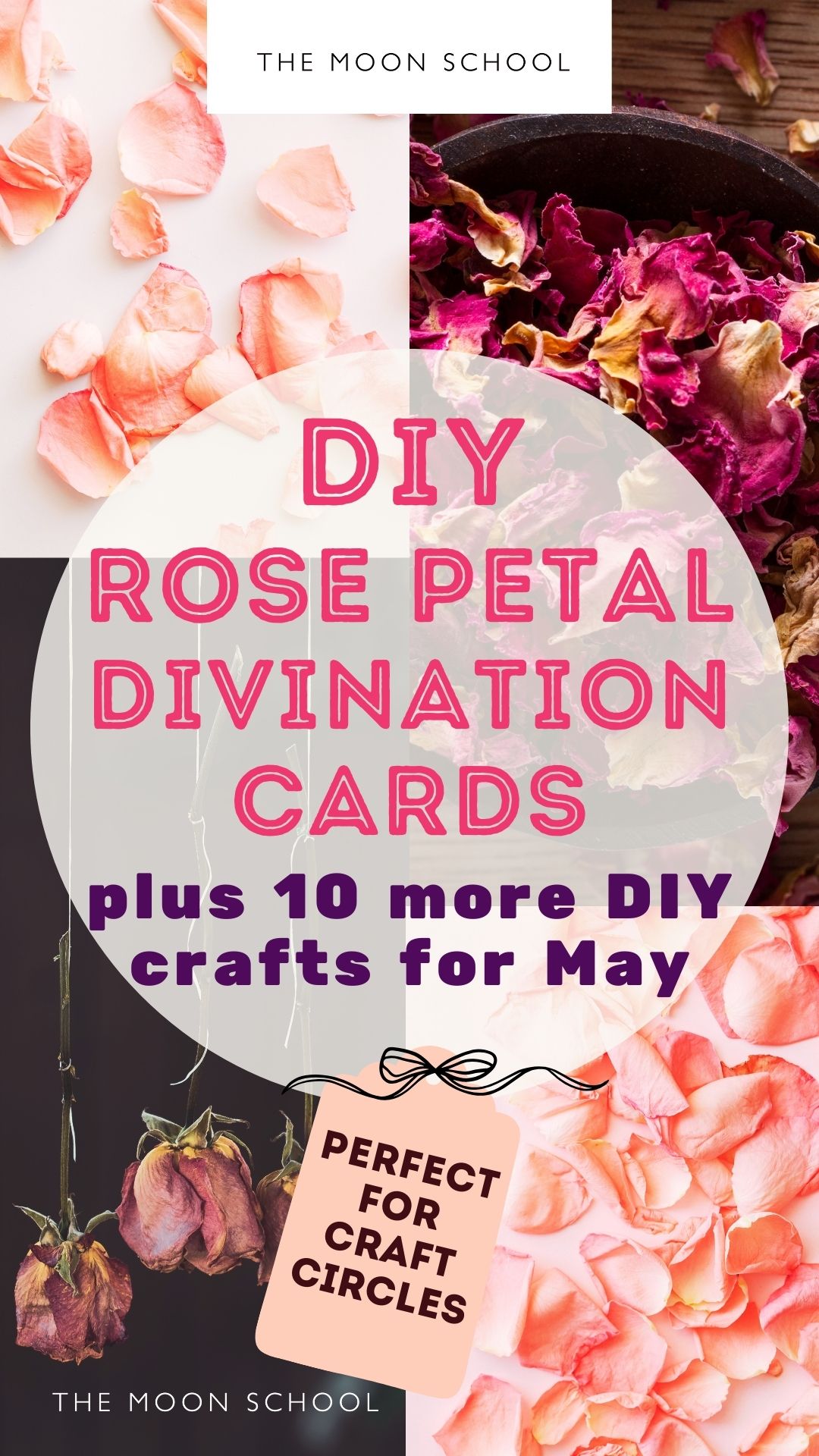 DIY craft idea for Spring - rose petal aesthetic showing witchy activity to make in May