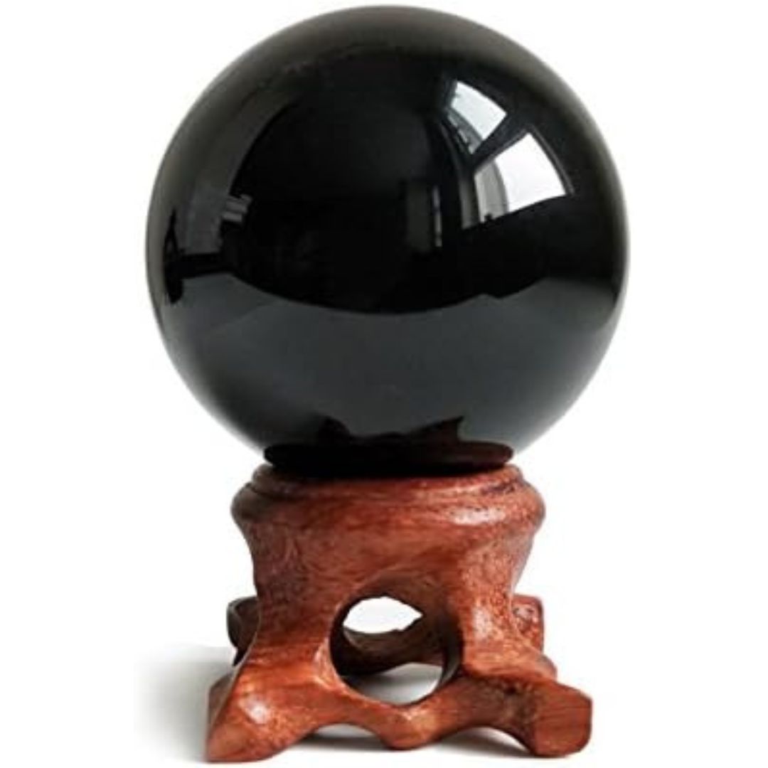 Witch's Scrying ball made of black obsidian