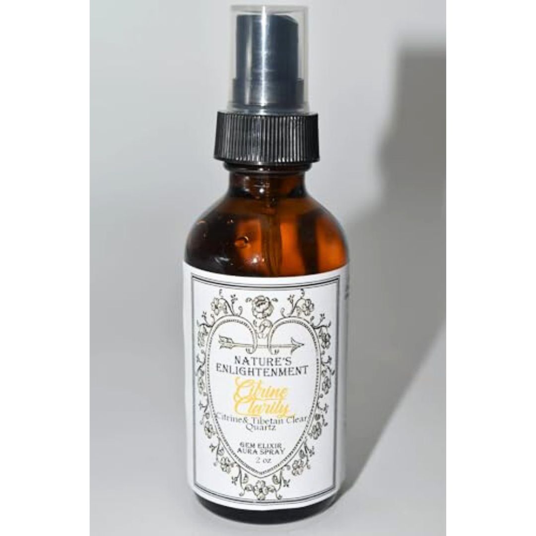 Handmade cleansing clarity spray with citrine crystal