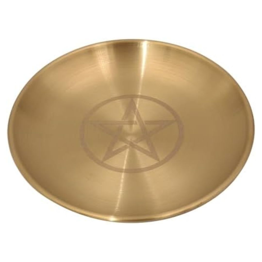 stainless steel pentacle etched witch's offering bowl for altar