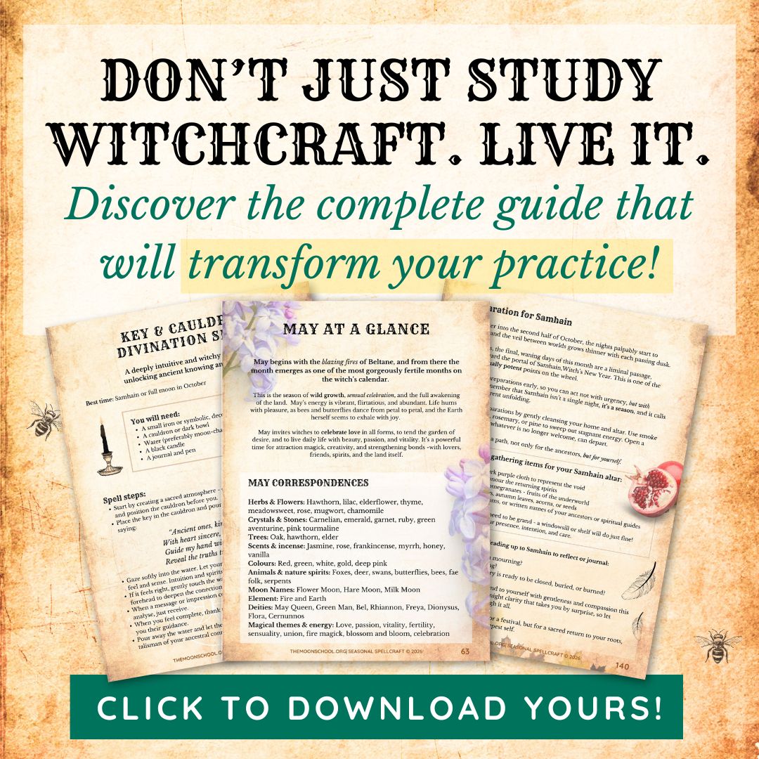 Pages of seasonal spellcraft grimoire guide for witches