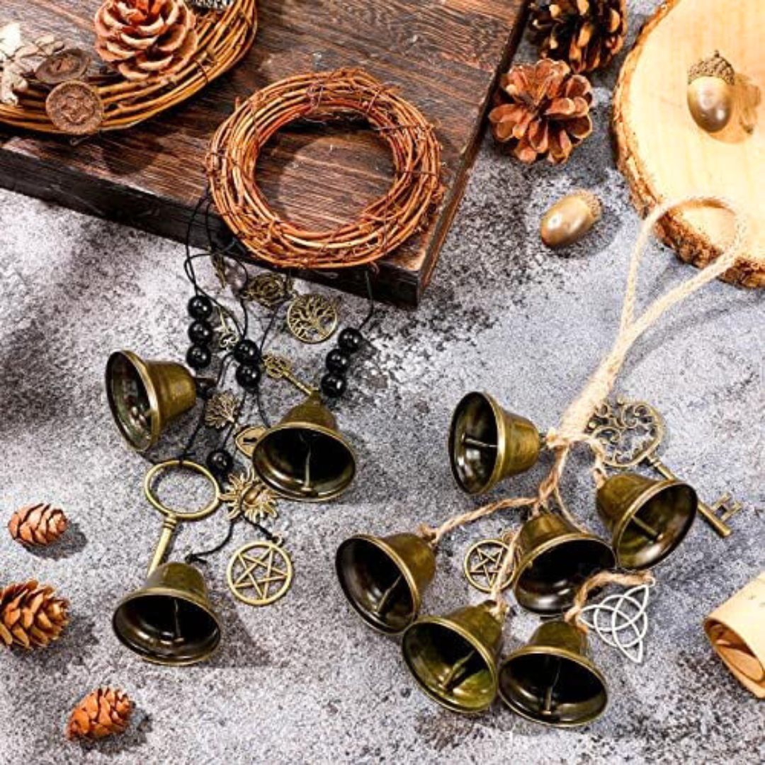 arty photo of 2 different styles of witch bells