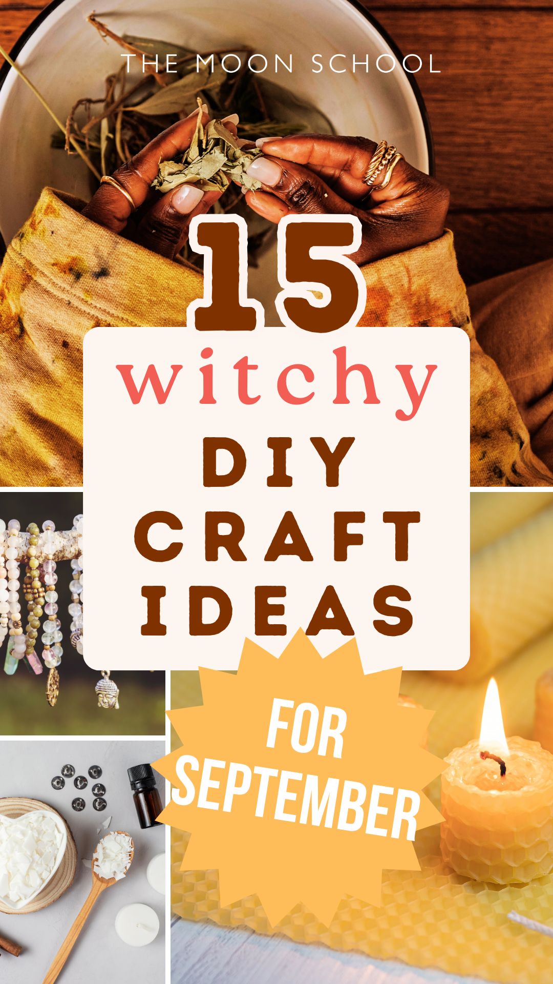 Collage pin of witchy DIY craft projects