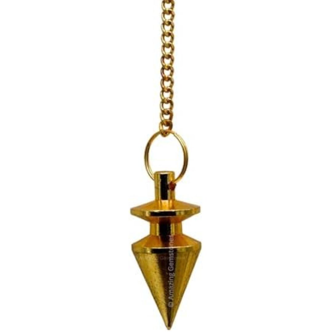 heavy golden classic witch's pendulum