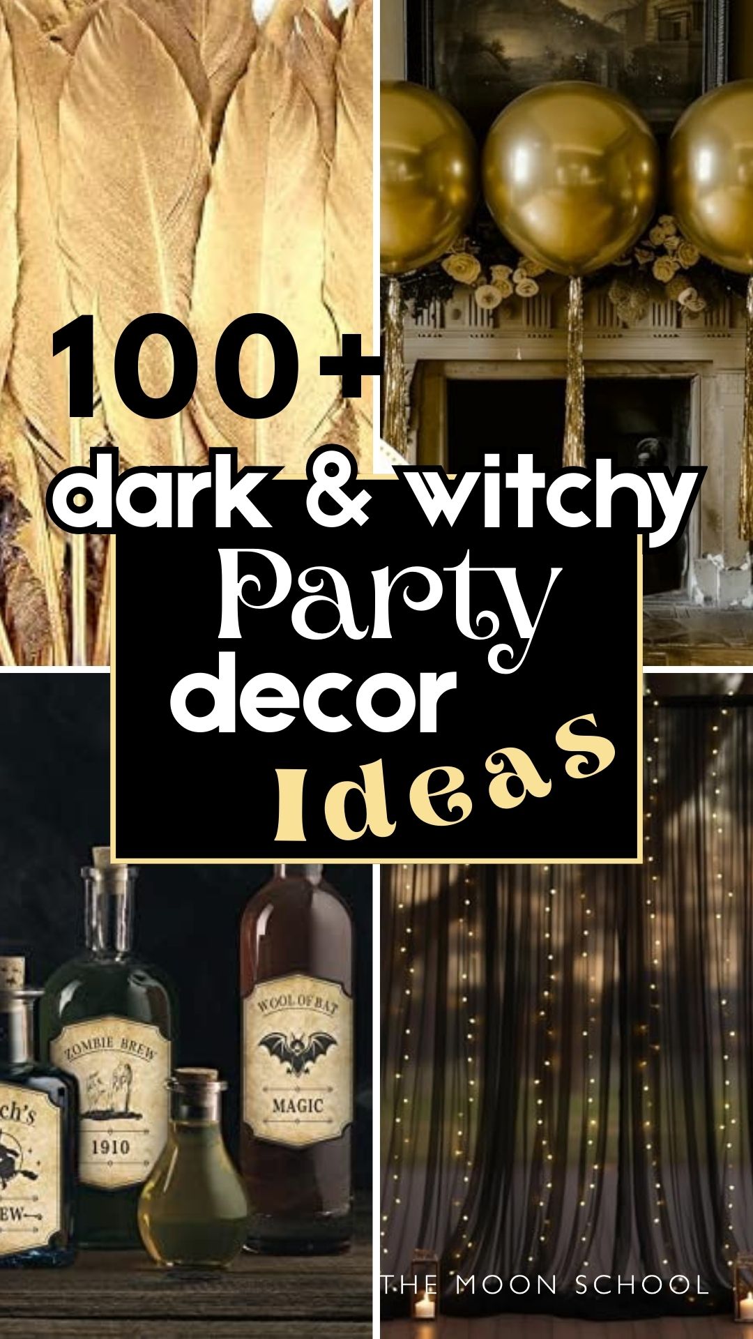 dark witchy party decor themes ideas and accessories halloween style dark witch halloween party decor aesthetic pin