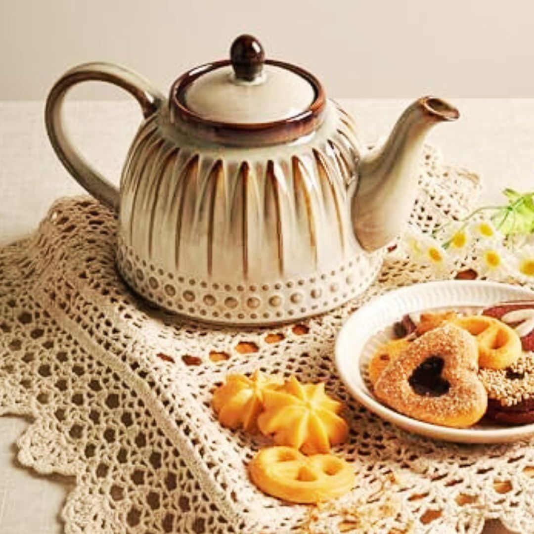 Ceramic Beaded Retro Flower Glaze Cottage witch teapot Ceramic Beaded Retro Flower Glaze Cottage witch teapot