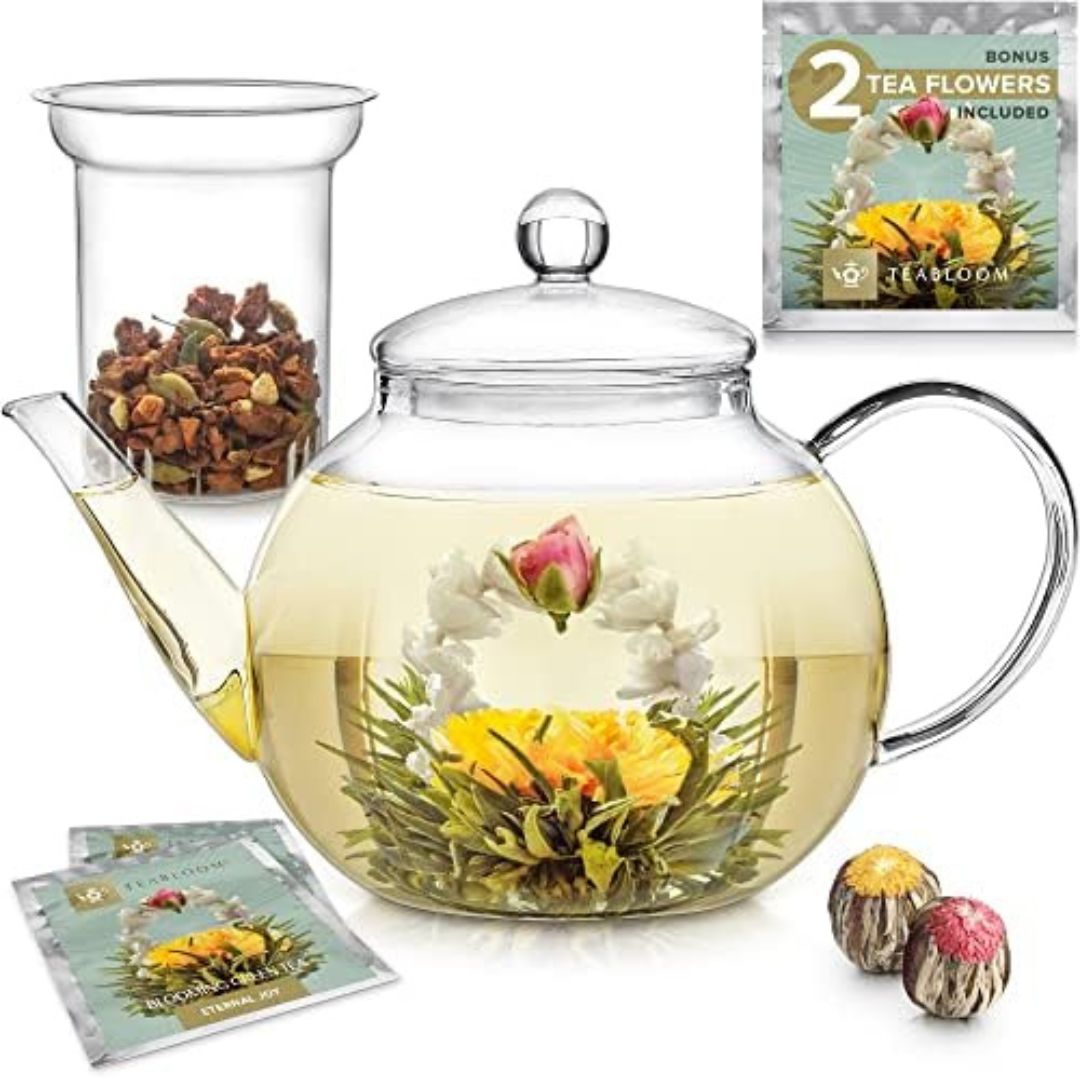 Glass teapot microwave and stove safe
