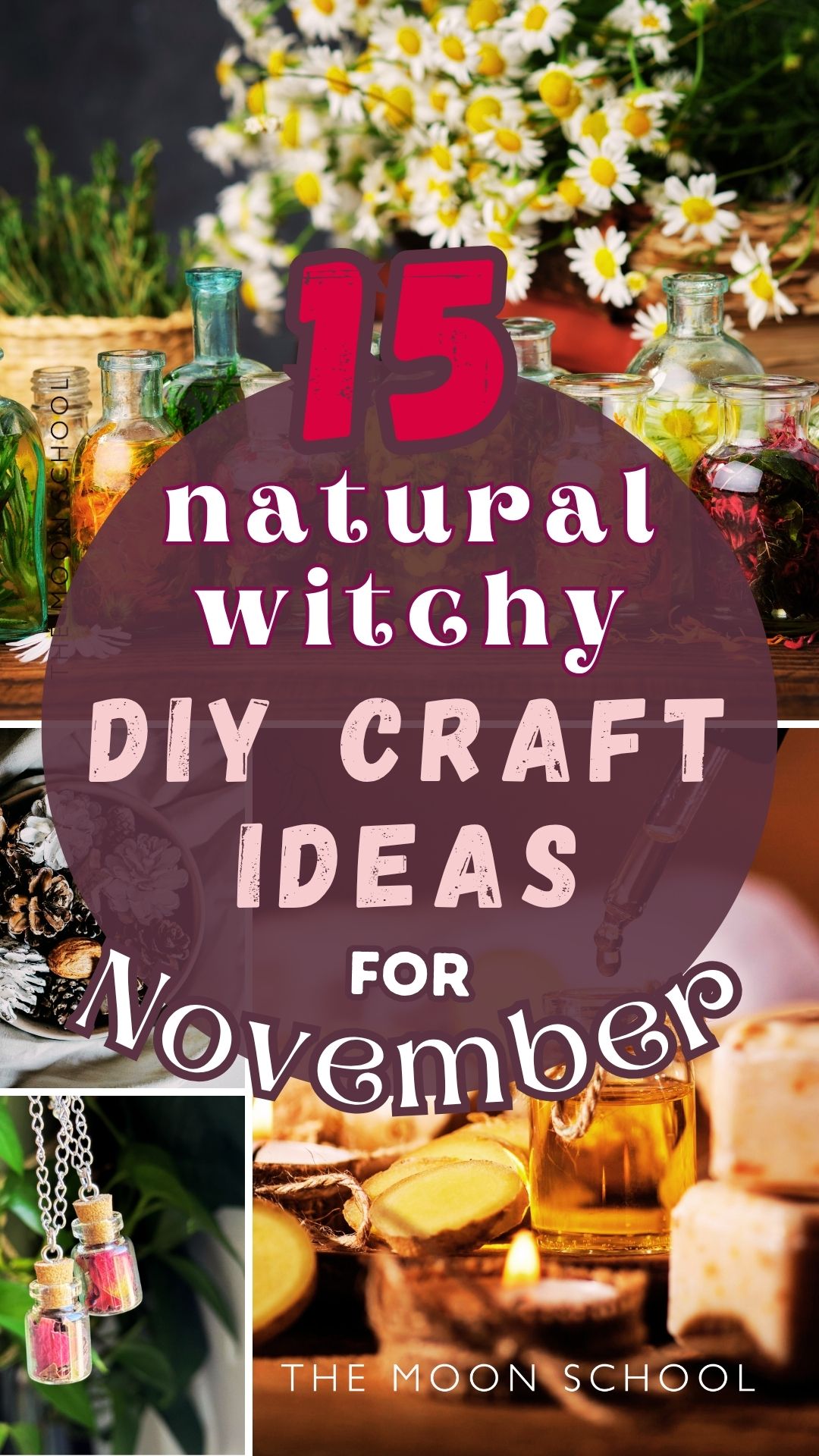 collage pin of a witchy november craft aesthetic