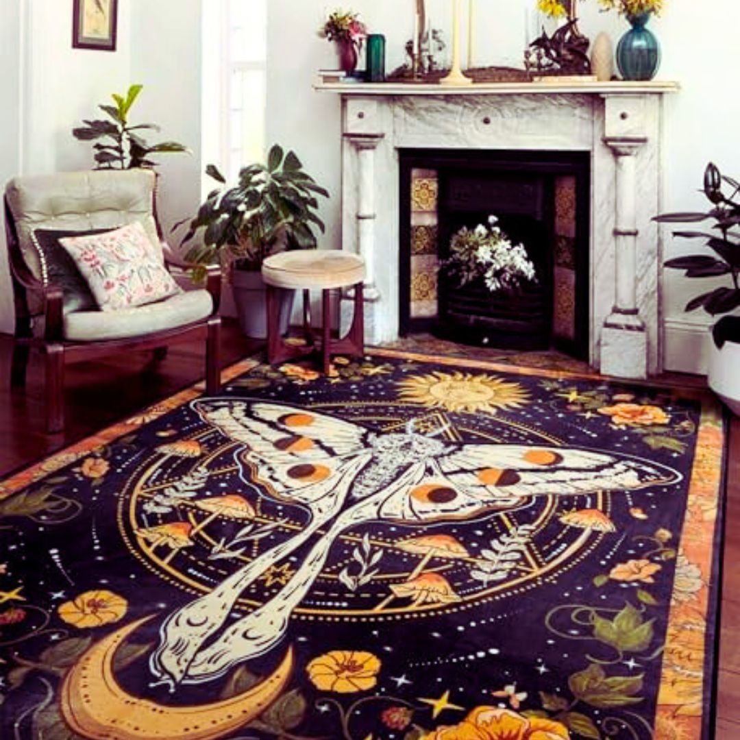 lunar moth rug house witch gift inspiration