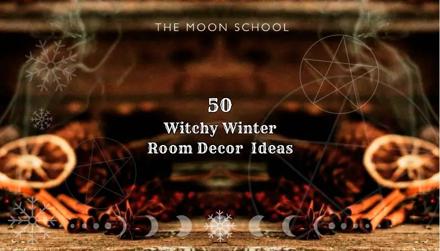 Witchy winter room decor ideas witchy wintery room decor idea with cinnamon bundles star anise and incense burning