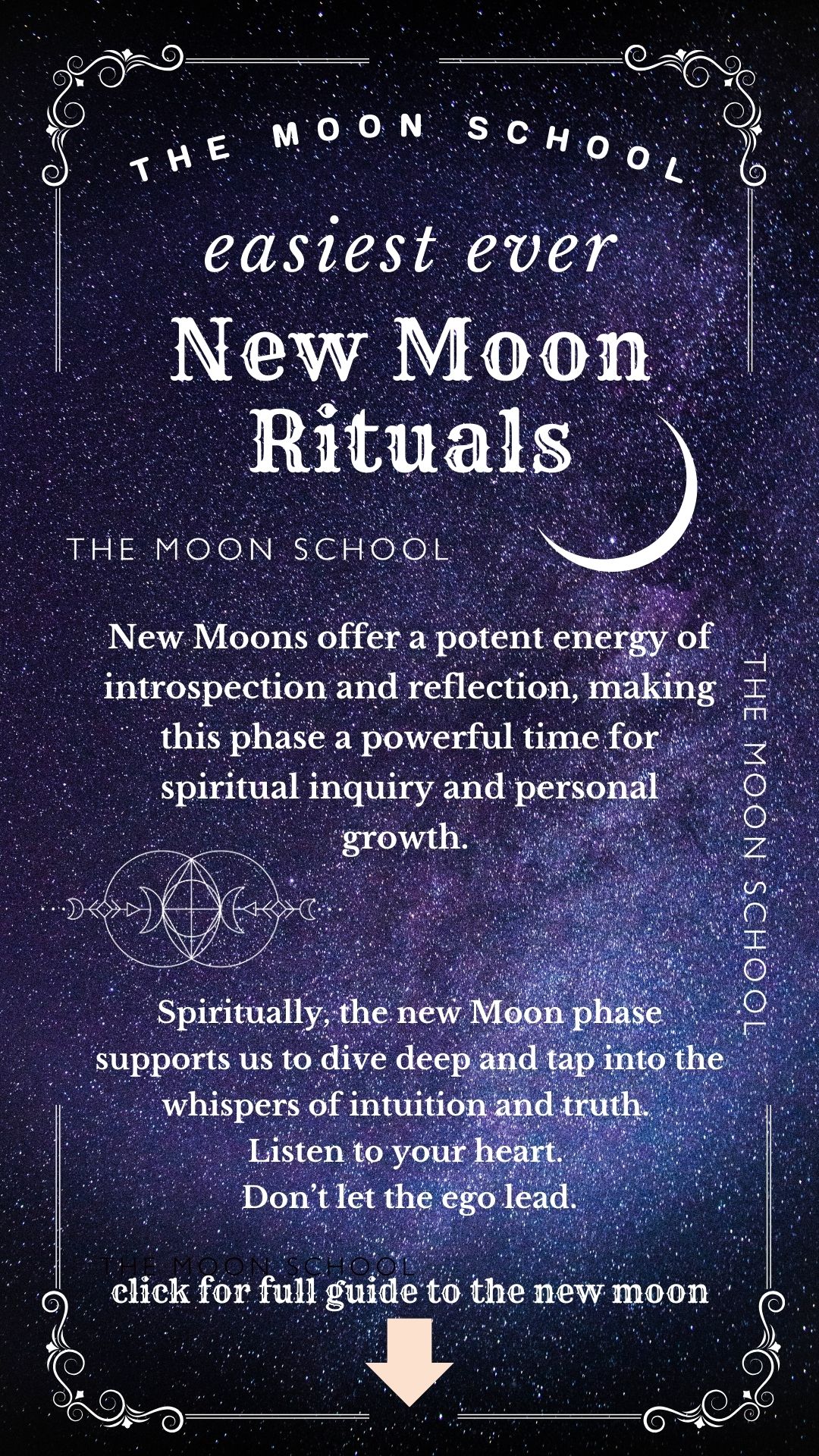 Witch spell book describing new moon themes meaning and ritual ideas