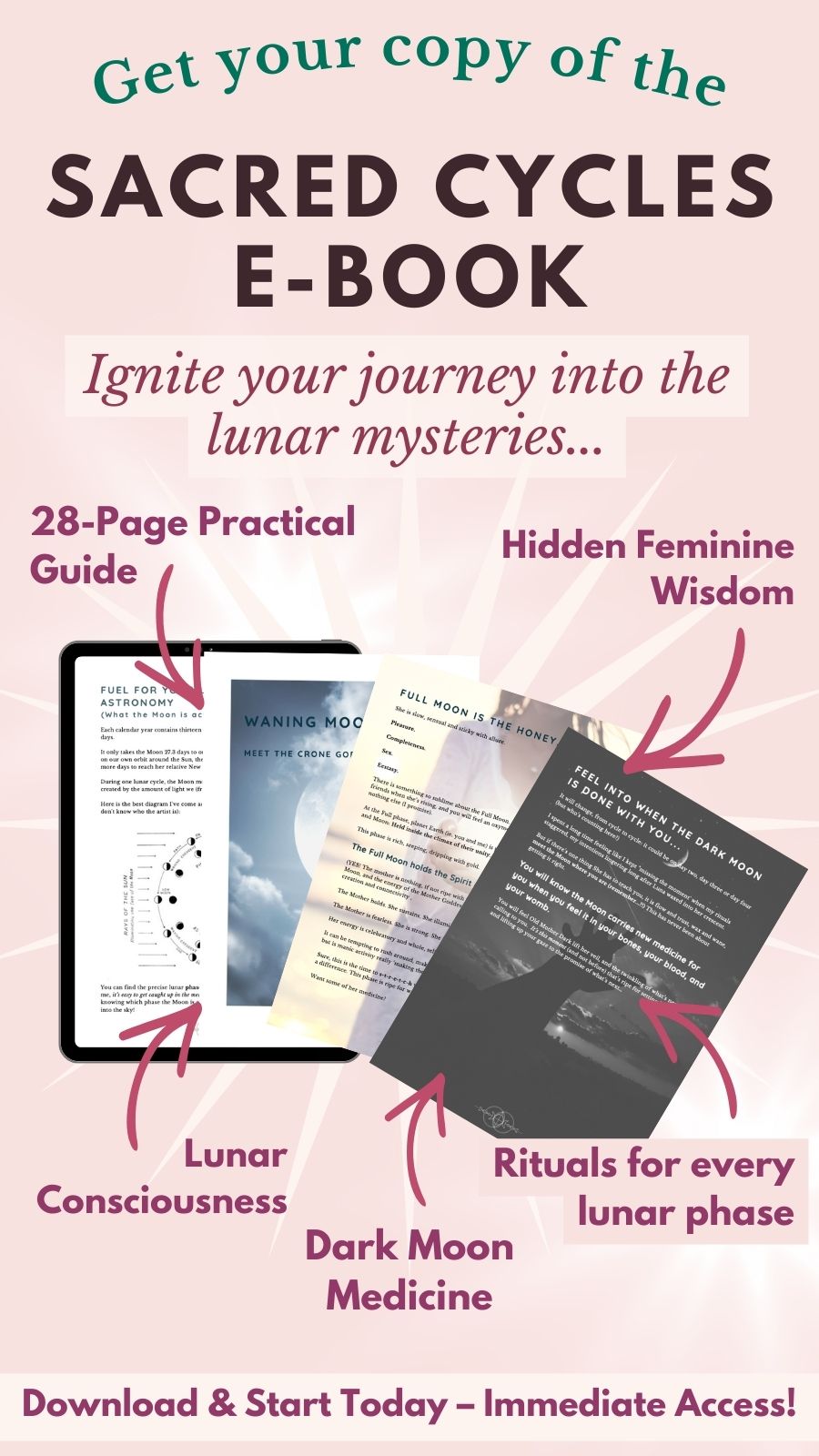 Sacred cycles ebok ad Pin Pink moon cycle lunar guide